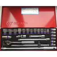 Набор инструментов KING TONY 1/2" 24 шт 12-тигранных с принадлежностями Фото