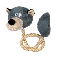 Игрушка для собак GiGwi Eco Friendz Вовк з пищалкою та мотузкою 76 см Фото