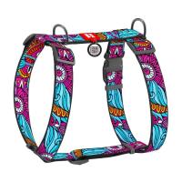 Шлей для собак WAUDOG Nylon анатомическая H-образная с QR-паспортом "Лет Фото