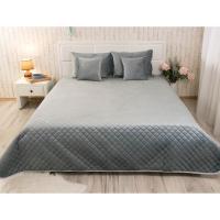 Покрывало Руно двустороннее декоративное Velour Dark Grey ромб 15 Фото