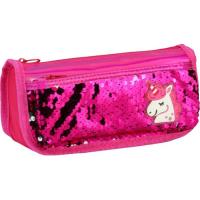 Пенал Cool For School 2 отделения с пайетками и аппликацией Красно-розов Фото