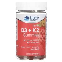 Мультивитамин Trace Minerals Витамин D3 и K2, вкус клубники, Vitamin D3 + K2 Gu Фото