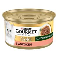 Консервы для кошек Purina Gourmet Gold Сочное наслаждение с лососем 85 г Фото