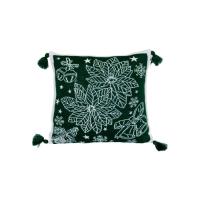 Наволочка Прованс декоративная вязаная Рождественник зеленый 45х45 Фото