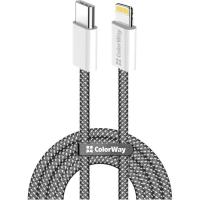 Дата кабель ColorWay USB-C to Lightning 1.0m 27W black Фото