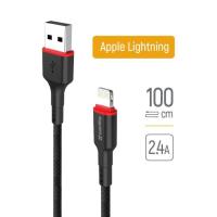 Дата кабель ColorWay USB 2.0 AM to Lightning 1.0m 2.4А black Фото