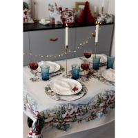 Скатерть Прованс гобеленовая с велюром Снежная зима 135х180 см Фото