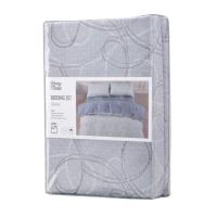 Постельное белье Ardesto Gloria сатин геометрия, серо-синий полуторный евро Фото