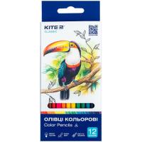 Карандаши цветные Kite Classic тригранні, 12 кольорів Фото