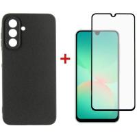 Чехол для мобильного телефона Dengos Kit Samsung Galaxy A26 Carbon + glass (Black) Фото