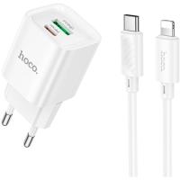 Зарядное устройство HOCO C147A Charm 1xUSB-C PD20W + 1xUSB QC3.0 + cable US Фото