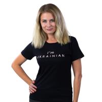 Футболка Sol's Imperial Women 190 I'am Ukrainian чорний S Фото