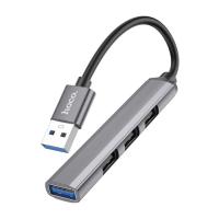 Концентратор HOCO USB to USB 3.0 + 3xUSB 2.0 metal gray Фото
