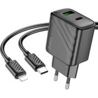 Зарядное устройство HOCO CS23A USB-C PD30W + 1xUSB QC3.0 + cable USB-C to L Фото