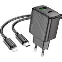Зарядний пристрій HOCO CS23A USB-C PD30W + 1xUSB QC3.0 + cable USB-C to L Фото