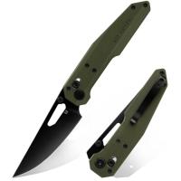 Ніж Hightron Sharplyn,14C28N, G10, зелений, чорний клинок Фото