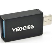 Переходник VEGGIEG USB 2.0 AF to Micro 5P M OTG black Фото