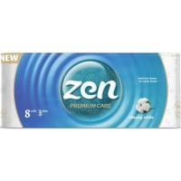 Туалетная бумага Zen Premium Care Relaxing White 3 слоя 8 рулонов Фото