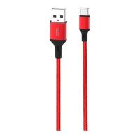 Дата кабель XO USB 2.0 AM to USB-C 1.0m braided NB143 red Фото
