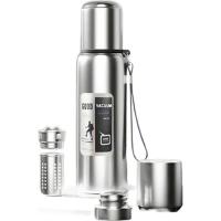 Термос Merlion з ситечком та чашкою 1,5 л, сталевий Фото