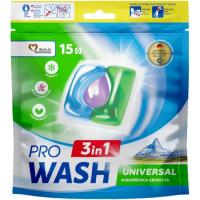 Капсулы для стирки Pro Wash Universal Альпийская свежесть 15 шт. Фото