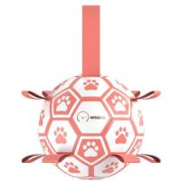 Игрушка для собак MISOKO&CO Надувной мяч в форме футбольного мяча белый с розо Фото