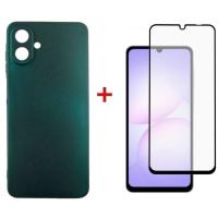 Чохол до мобільного телефона Dengos Soft Kit for Samsung Galaxy A07 case + glass Green Фото