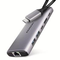 Концентратор AXAGON USB-C to 2xUSB-A + 1xUSB-C + HDMI + RJ45 + PD100W Фото
