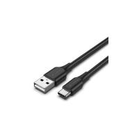Дата кабель Vention USB 2.0 AM to USB-C 1.5m 3A nylon braided LED blac Фото