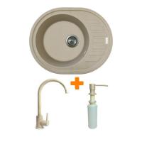 Мийка кухонна Adamant Ovum Сахара + змішувач + дозатор Фото