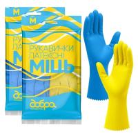 Перчатки хозяйственные Добра Господарочка Латексные Крепкие Размер M Фото