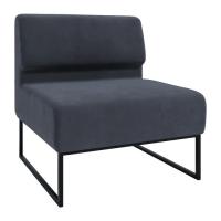 Диван офисный Richman Лаунж Одинарный со Спинкой Каркас Черный Симпл 54 Фото