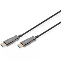 Кабель мультимедийный Digitus HDMI M to HDMI M 30m 4K AOC hybrid-fiber black Фото