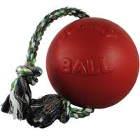Игрушка для собак Jolly Pets Romp-n-Roll Мяч с канатом 22 см красный Фото
