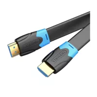 Кабель мультимедийный Vention HDMI M to HDMI M 3.0m V2.0 4K60Hz PVC flat black Фото