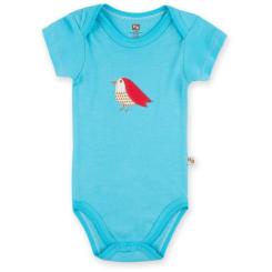 Боди детское Luvable Friends синий из бамбука с птичкой Фото