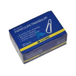 Скрепки канцелярские Buromax 31мм, nickel-plated, 100шт Фото 1