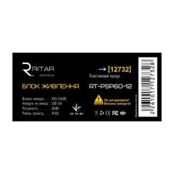 Блок питания для систем видеонаблюдения Ritar RTPSP60-12 Фото 1
