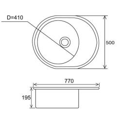 Мойка кухонная Ventolux MONICA (SPACE BLACK) Фото 7