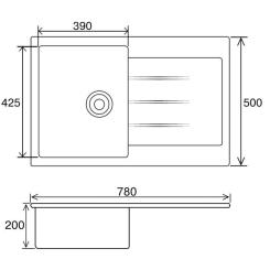 Мойка кухонная Ventolux STELLA (BLUE SAND) Фото 8