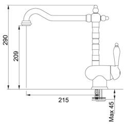 Смеситель Franke Old England латунь-оптик 115.0028.205 Фото 1