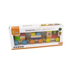 Развивающая игрушка Viga Toys Поезд цветной из кубиков Фото 1