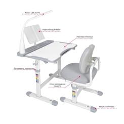 Парта со стулом FunDesk Vivo Grey Фото 1