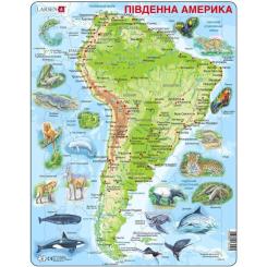 Пазл Larsen рамка-вкладиш Карта Південної Америки - тваринний Фото