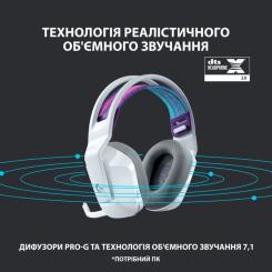 Наушники Logitech G733 Lightspeed Wireless RGB Gaming Headset White Фото 9
