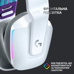 Наушники Logitech G733 Lightspeed Wireless RGB Gaming Headset White Фото 3
