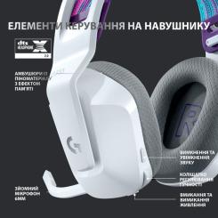 Наушники Logitech G733 Lightspeed Wireless RGB Gaming Headset White Фото 4