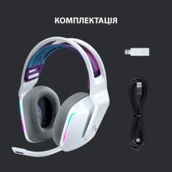 Наушники Logitech G733 Lightspeed Wireless RGB Gaming Headset White Фото 5