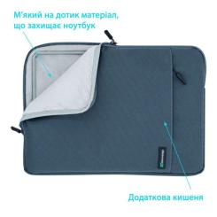 Чехол для ноутбука Grand-X 14'' Dark Grey Фото 4