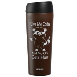 Термокружка Ardesto Coffee Time Raccoon 450 мл Brown Фото